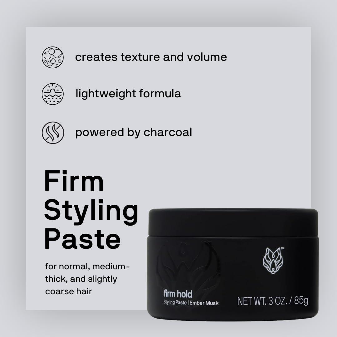 image:imageBlack Wolf Hair Styling Paste for Men Light Hold  Water Based Hair Styling Product for All Hair Styles amp Types  Barber Grade NonGreasy amp Long Lasting Wax  Add Texture amp Volume 3 ozFirm Hold