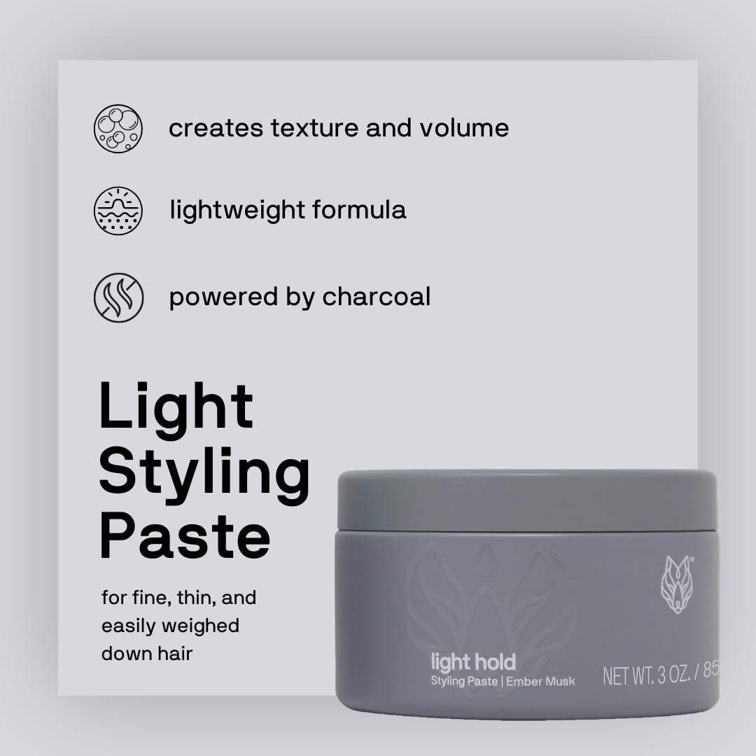image:imageBlack Wolf Hair Styling Paste for Men Light Hold  Water Based Hair Styling Product for All Hair Styles amp Types  Barber Grade NonGreasy amp Long Lasting Wax  Add Texture amp Volume 3 ozLight Hold