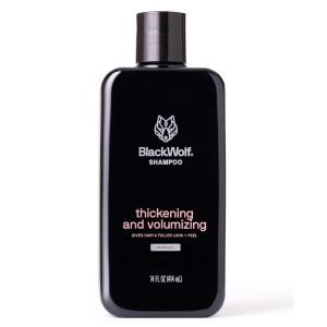 Black Wolf Anti-Dandruff Shampoo – Advanced Dandruff-Fighting & Itch Relief Formula with Salicylic Acid, Removes Buildup & Flakes – for Itchy Scalp – Thick & Rich Lather Cleanses Scalp – 14 oz(Thickening & Volumizing)