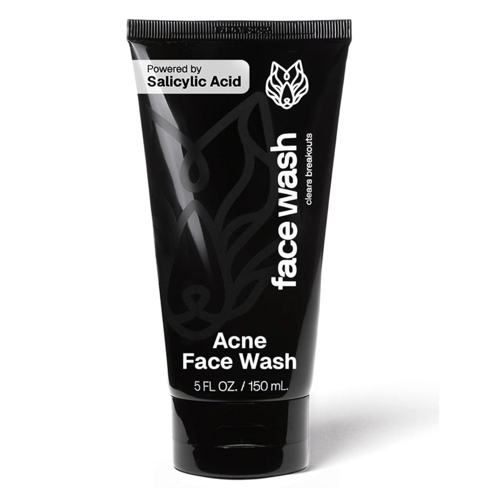 image:imageBlack Wolf Salicylic Acid Acne Face Wash for Men  Charcoal Facial Cleanser amp Exfoliator for Oily Skin  Gentle Daily Face Exfoliant amp Pore Reducer Clears Breakouts  NonDrying Acne TreatmentFace Wash Pack of 1