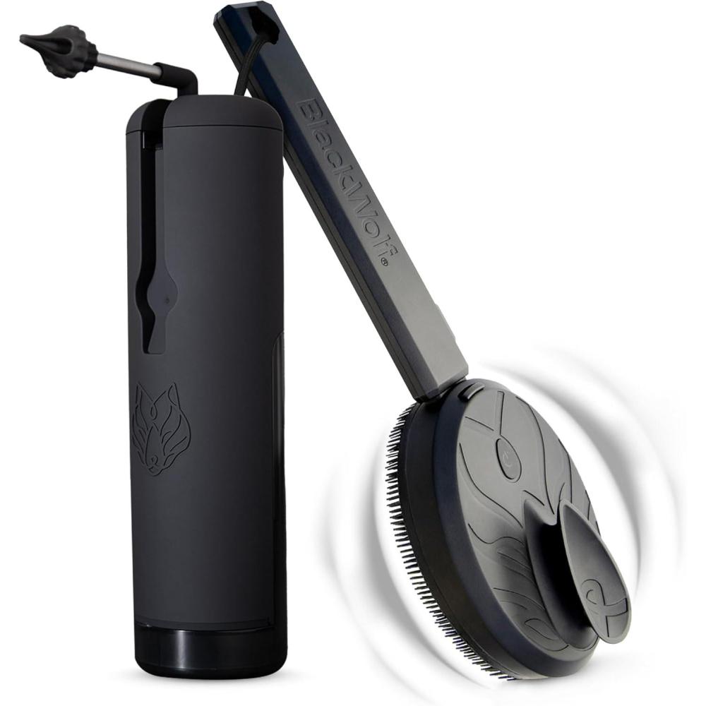 image:imageSonic Scrubber Pro Kit and Wush Pro for Men by Black Wolf  Deluxe Water Powered Ear Cleaner  Electric Triple Jet Stream for Ear Wax Buildup  WaterResistant Massage Brush with Silicone Bristles
