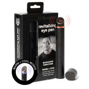 Black Wolf Revitalizing Eye Pen – Soothing Vibration Techology with Warm & Cool Modes – Compact Under-Eye Beauty Massage Tool to Revitalize & Energize